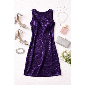 Sequin Swirl Shift Dress